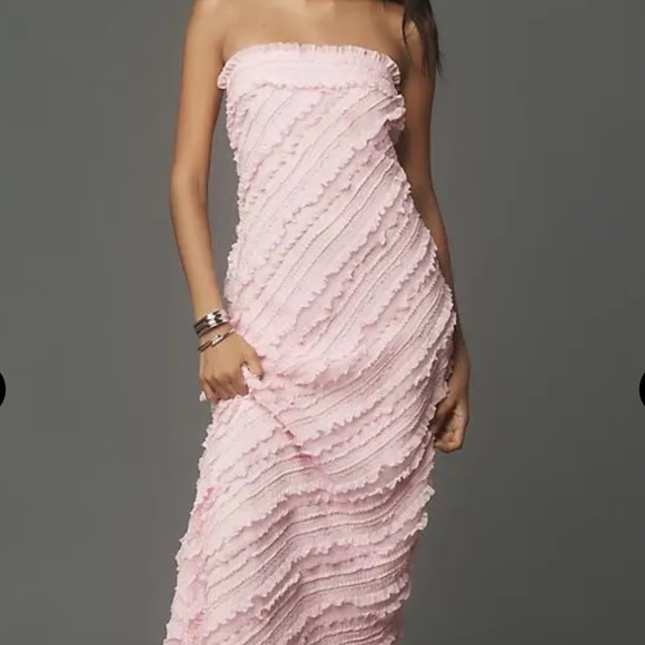 Endless Rose Strapless Textured column midi dress - pink - Picture 1 of 4